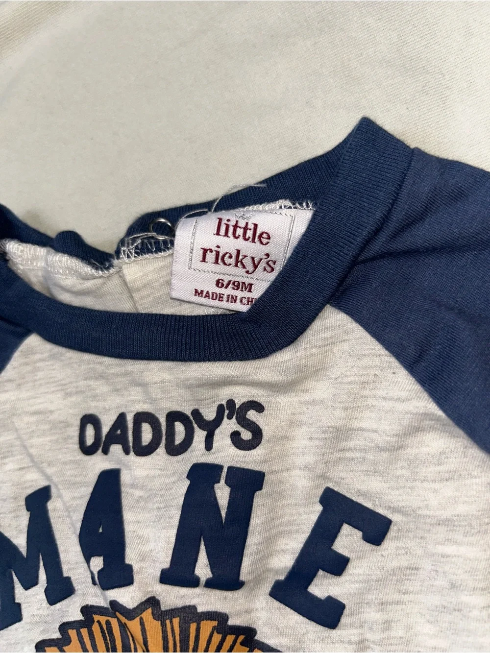 Daddy's Mane Dude Navy & Blue Lion One-Piece Set